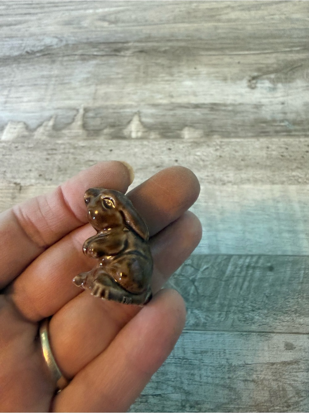 Mini Brown Ceramic Rabbit - Picture 2 of 3